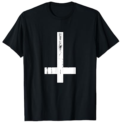 Umgedrehtes Kreuz Atheist Death Metal Satanist Atheismus T-Shirt