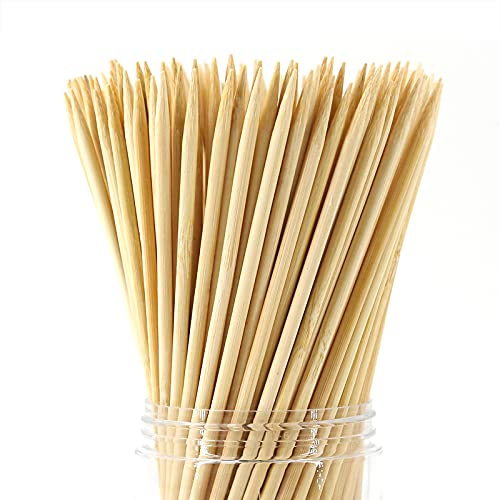 Natural Bamboo Skewers 16” Φ=4mm, (200 PCS) for BBQ，Appetiser，Fruit，Cocktail，Kabob，Chocolate Fountain，Grilling，Barbecue，Kitchen，Crafting and Party. Φ=4mm, More Size Choices /8/10/12/14/16(16)
