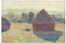 Claude Monet Wandbild auf Leinwand, Motiv Winter auf Morgen Heu Stapel, 30 x 55 cm, Innenrahmen