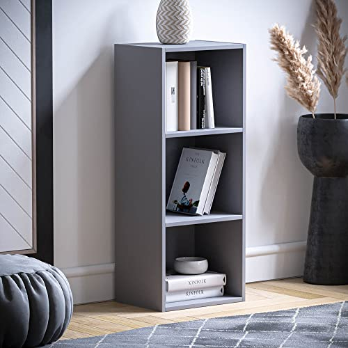 Vida Designs Oxford Bücherregal mit 3 Etagen, Grau aus Holz
