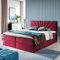 Boxspringbett Doppelbett TEO - Bett mit Bonellmatratze, mit Bettkasten für Bettwäsche und Topper. Gepolsterte Kopfstütze in 3 verschiedenen Varianten (Rot, 180x200 TEO 2)