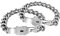 Tobestu Square & Heart Key Lock Bangle Matching Chain Bracelets for Couple, Romantic Gift for Boyfriend and Girlfriend (steel)