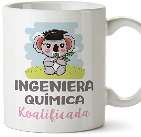 MUGFFINS Tazas para INGENIERA QUÍMICA mujer - En Español - Koalificado/koalificada - 11 oz / 330 ml - Regalo original y divertido