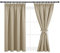 DWCN Fensterdeko Vorhänge mit Kräuselband Blickdicht Wohnzimmer mit Vorhang-Krawatten, Verdunkelungsvorhang Gardinen Kurz Thermogardine Wärmeisolierend, 137x167cm(HöhexBreite), Taupe, 2er Set