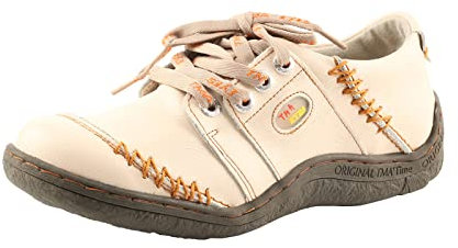 TMA EYES Frauen Leder Handgenäht Wanderschuhe Casual Turnschuhe für Reisen Arbeit, Weiss/opulenter Garten, 42.5 EU