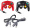 DARLINGTON & Sohns 2 manettes Noir Rouge + câble d'extension pour Manette Nintendo Game Cube Noir Extension GC câble Nintendo Wii