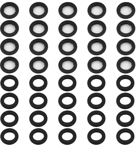 Wisebom Duschkopf Dichtung Enthalten, Schlauchdichtung Filternetz Gummischeiben Dichtung mit Sieb, o Ring Set Schlauchdichtung Gummi Scheibe für Dusch Brausekopf Gartenschlauch Wasserhahn, 40 Pcs