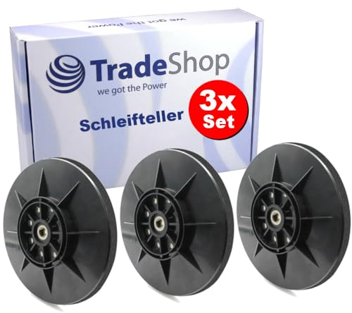 3x Trade-Shop Klett 8-Loch Schleifteller/Haftteller/Stützteller Ø225mm kompatibel mit Einhell TC-DW 225, TE-DW 225 Trockenbauschleifer