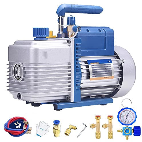 2Pa Vacuum Pump Refrigeration Kits with Manifold Gauge, for 1/1.5/2/3/5P Household Air Conditioning Maintenance Pump CAIHUA