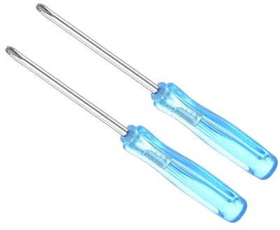 CoCud Destornillador Phillips Mini, Tamaño de 2.0mm y Longitud de 65mm, Destornilladores de Cabeza Cruzada Pequeña de Acero al Carbono con Mango Antideslizante, 2 Piezas