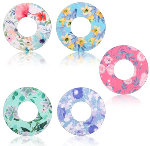 25pcs Sensor Covers for Libre 1/2, Waterproof Flower Pattern Blood Sugar Monitor Patch Adhesive Patches Sensor Sticker Accessories Compatible with Libre(5 Styles)