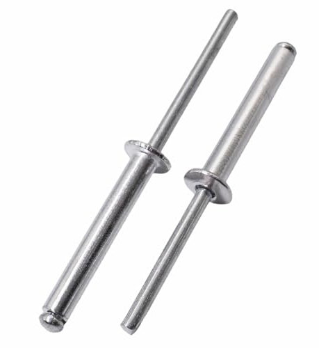 SKIR'CO 200 rivetti ciechi in alluminio 4,8 x 30 mm, mandrino in acciaio, rivetti a testa bombata, DIN 7337