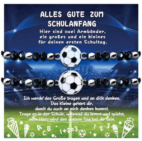 Schulkind 2025 Geschenke zur Einschulung Armband, Fussball Geschenke Jungen Schultüte Füllung, Schuleinführung Geschenk Einschulung Junge