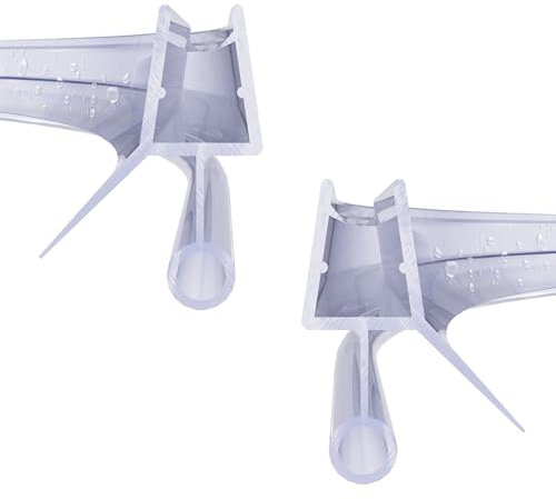 WITEN&NOCK 2x60 cm Gebogen Duschdichtung Runddusche Viertelkreisdusche Ersatzdichtung Schwallschutz Streifdichtung für 5 mm 6mm Glasstärke Dichtungsprofil Duschtür Dichtung