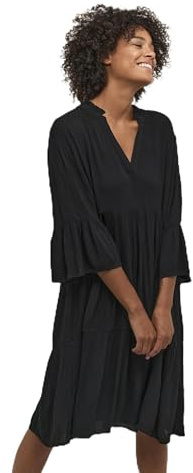 KAFFE Damen Kleid KAmarianah Damen Kleid 3/4 Arm A-Linie Freizeitkleid Rüschenkleid 3/4 Ärmel