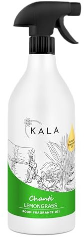 KALA - Lufterfrischer Duftölspray CHANTI, Raumspray mit Geruchsneutralisation, Raumduft Spray Hält bis zu 48h, Air Freshener mit Aktiv Neutralisator - Lemongrass, 1000ml