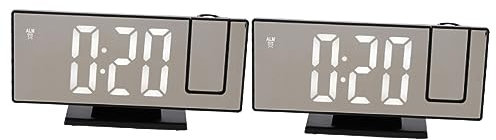 Amosfun 2 Set Di Orologi Con Sveglia Digitale A Specchio Proiezione Piccolo Orologio Con Proiettore Display A Led Compatto E Facile Da Riporre