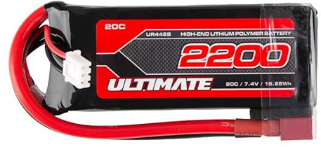 Ultimate RC LiPo Battery 7.4 V 2S 2200 mAh 20C Soft Case Mini Pack T-Dean