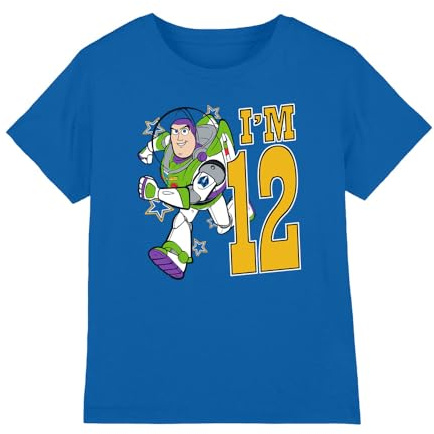Toy Story Boy's Toy Story Birthday Buzz I'm 12 Unisex Kids T Shirt T-Shirt