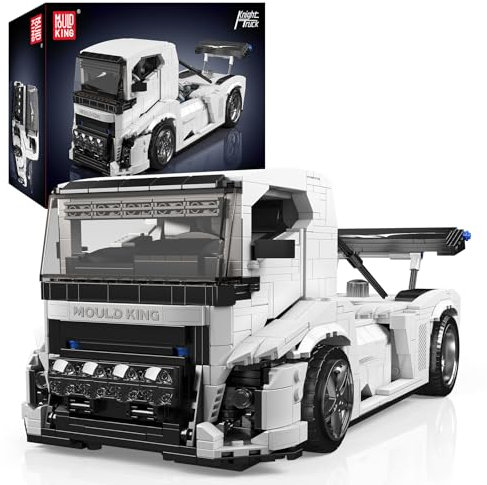 Mould King 10036 Technik Truck Modell, Kreativität Technologie für Anhänger LKW großes Set (1604+ Teile) MOC Klemmbausteine Bausatz Spielzeug für 8+ Jahre alte Jungen