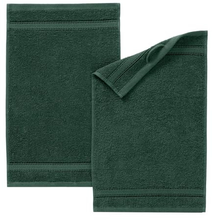 G BETTWARENSHOP Frottierserie Essential – Hochwertige Handtücher aus 100% Baumwolle – Saugstark, Weich & Pflegeleicht Gästetuch 2er Pack 30x50 cm, Tanne