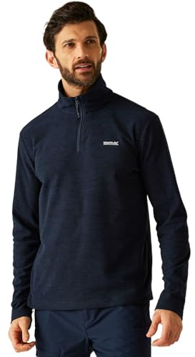Regatta Mens Thompson Marl Half Zip Fleece Anti-Pill Quick Dry Winter Layer Top