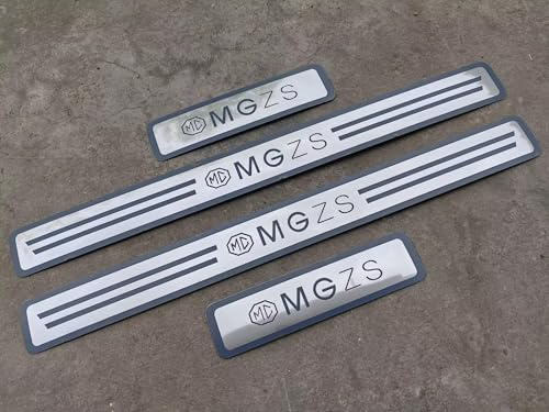 yishao 4 Pcs Car Door Sill Protector Strips for MG ZS 2017-2025, Stainless Steel Material Sticker Trim Non Slip Anti Scratch Car Accessories,Silver