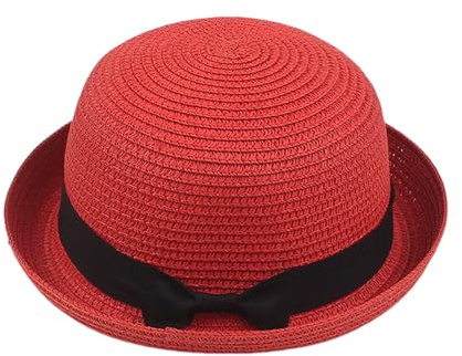 Generisch Damen Strohhut, Melonenhut Strohhut Damen Sommer-Strohhuts frauen Sommer Hut Sonnenhut Gartenhut