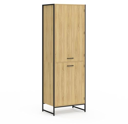 IDMarket - Colonne de Cuisine 60 cm Detroit 2 Portes Design Industriel