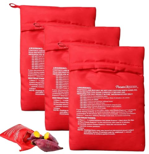 3 Stück Mikrowellen - Kartoffel, Kartoffel Tasche, Kartoffel Express, Mikrowelle Beutel, mikrowelle Kartoffeln, MikrowelleKartoffel, Tasche, MikrowellenKochbeutel, KochtascheMikrowelle