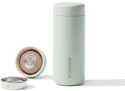 350ml Thermal Coffee Cup – Mini Flask for Hot & Cold Drinks, 316L Stainless Steel, Leak-Proof Vacuum Sealed Bottle, BPA-Free, 12hr Hot & 24hr Cold(Light Green)