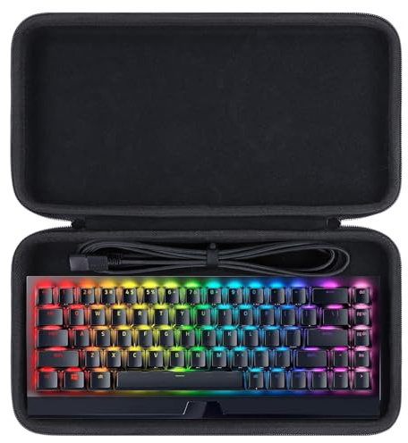 Lebakort Hard Case Compatible with Razer Huntsman/Huntsman V3 Pro mini/Blackwidow V3 mini/Aula WIN60 HE/Snpurdiri 60% Mechanical Gaming Keyboard 61 Keys (Black)