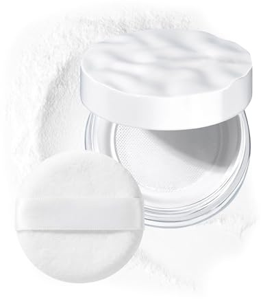 Erinde Cipria Fissante Trasparente Aqua, Setting Powder con 45% Essenza d’Acqua, Polvere Libera Opacizzante, Lunga Durata, Effetto Soft Focus e Riduce i Pori, Cipria Viso per Pelle Perfetta