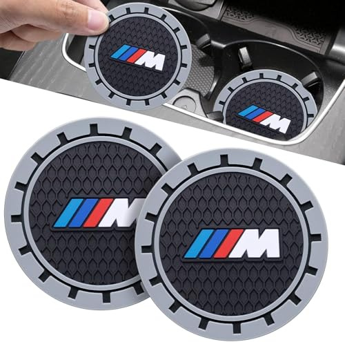 DAONACO Car Cup Holder Coaster Fit for BMW M M2 M3 M4 Recessed Silicone Cupholder Coaster Interior Accessories 2.75in 2Pack