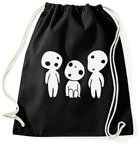 STYLETEX23 Kodama Baumgeist Geist Turnbeutel Sportbeutel, schwarz