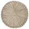YSN Home Collection - Wunderschönes Kissen Zierkissen Samt Gefühl plissiert mit eleganter Knopfraffung Rund (beige, 2)
