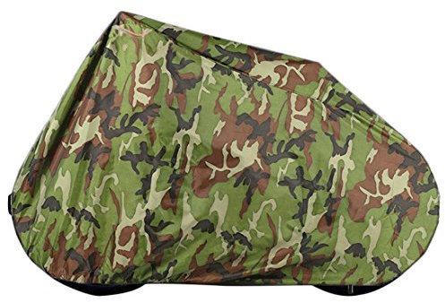 Demarkt Protective Bicycle Cover Waterproof Zip 190T Bicycle Garage Tarpaulin Waterproof Bike with Bag, Camouflage, 170 * 60 * 85cm