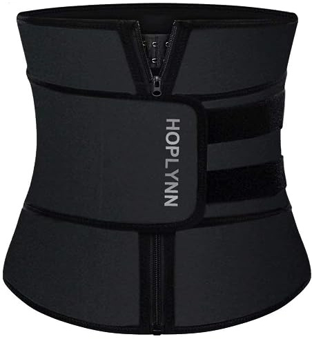 HOPLYNN Neoprene Sweat Waist Trainer Corset Trimmer Shaper Belt for Women, Workout Plus Size Waist Cincher Stomach Wraps Bands Black Medium