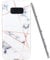 JAHOLAN Galaxy S8 Case Shiny Rose Gold Geometric White Marble Design Slim Flexible Bumper Glossy TPU Soft Rubber Silicone Cover Phone Case for Samsung Galaxy S8
