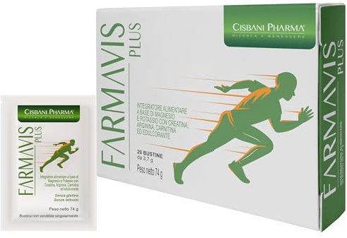 CISBANI PHARMA Magnesio e Potassio, con Creatina, Arginina e Carnitina, Integratore per l’attività fisica, più Energia per il Corpo, Sali minerali sport e amminoacidi, Pre workout