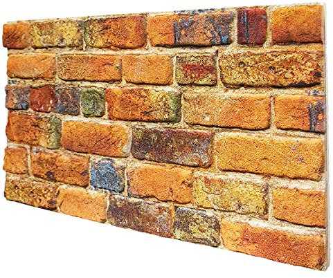 Signorbit Panneau imitation brique reconstruit en polystyrène résiné, dimensions 100 x 50 cm, épaisseur 2 cm, panneaux isolants thermiques pour intérieur et extérieur