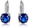KnSam Boucles d'Oreilles Dormeuses Argent Femme Pendantes Saphir Bleu Océan Fantaisie