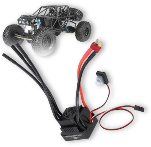 Drfeify 120A RC ESC Brushless Waterproof, With 4mm banana/T connector and fan, Electronic speed controller ESC for 2-4S / 4-8S LiPo, 1/8 1/10 RC car