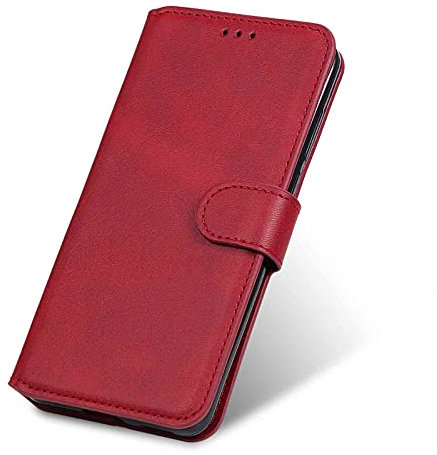 WEIOU Leather Folio Cover per Xiaomi Mi 11 Lite (5G/4G) / 11 Lite 5G NE, Custodia in Pelle PU Magnetica Libro Flip Portafoglio con [Funzione Stand]. Rosso