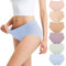 Falechay Unterhosen Damen Unterwäsche 6er Pack Baumwolle Slips Mittel Taille Panties Sportunterhosen für Damen,Mehrfarbig-3,XL