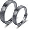 chengxun Pärchenring, gebürstet, mattiert, schlicht, schwarz, Herren- und Damenringe, verstellbare Größe, Ringschmuck, Messing