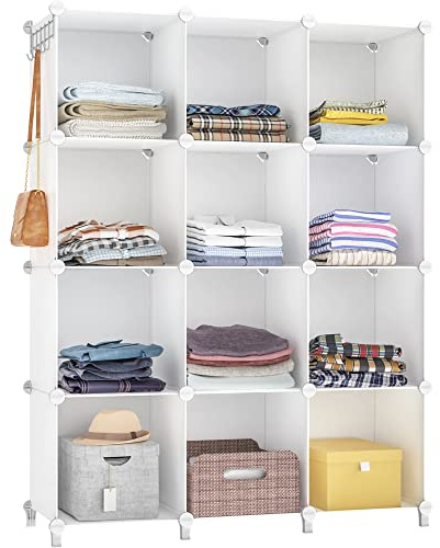HOMIDEC Closet Organizers and Storage, 12 Cube Storage Organizer, White