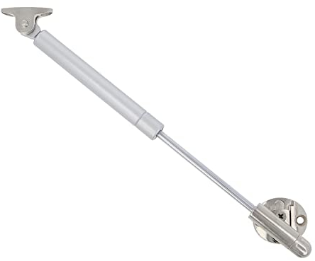 Amig - Compás de Gas para Elevación de Puertas Abatibles de Muebles - Mod.98 - Resistencia de carga: 12 kg - Amortiguador Regulable para Apertura Ascendente Sin Impacto - Plateado