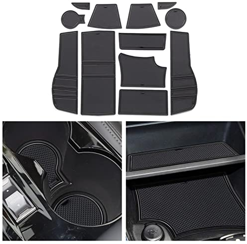 CDEFG Peugeot 2008 E-2008 2020 2021 2022 Tapis de Protection Anti-poussière Antidérapant Coupe Porte Gobelet Tasse Boîte de Bras Caoutchouc Voiture Console Centrale Accessoire (Noir)