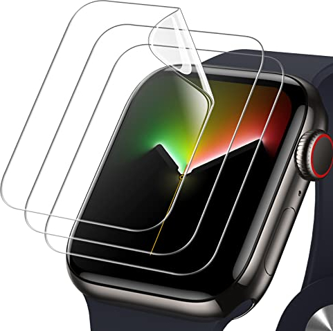 JETech Pellicola Protettiva per Apple Watch Series 9/8/7 41 mm, Protezione TPU Flessibile, Anti-Graffio HD Chiaro, 3 Pezzi
